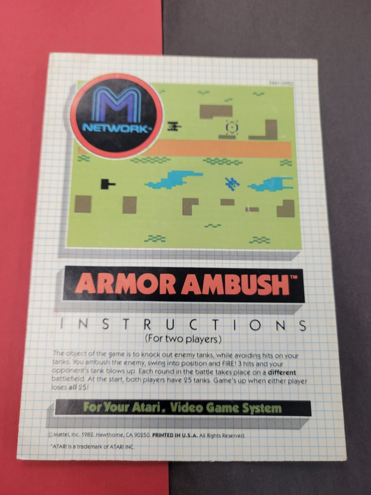 Atari 2600 Armor Ambush from M Network Manual only
