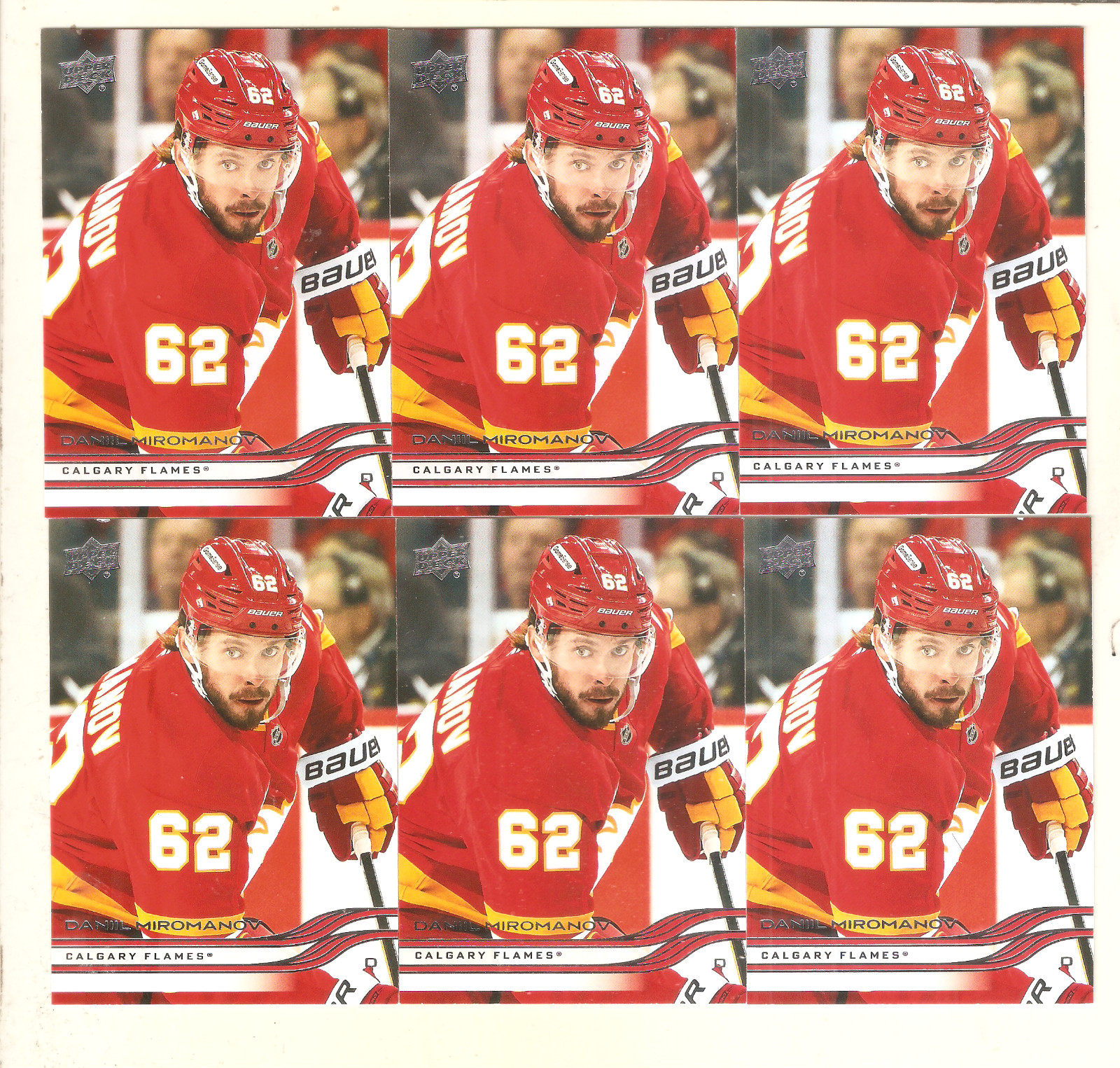Daniil Miromanov 2025-26 Upper Deck Series 1 Base Card #24- 6 Card Lot Flames