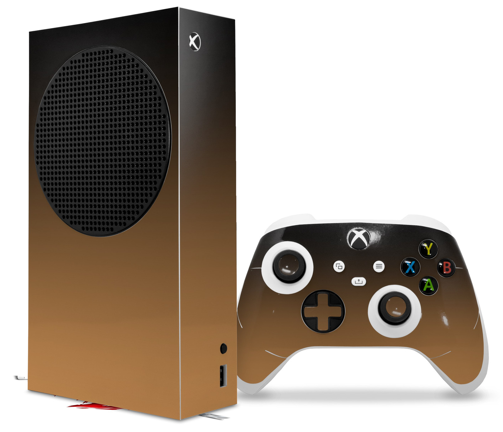 Skin Wrap for XBOX Series S Console Controller Smooth Fades Bronze Black