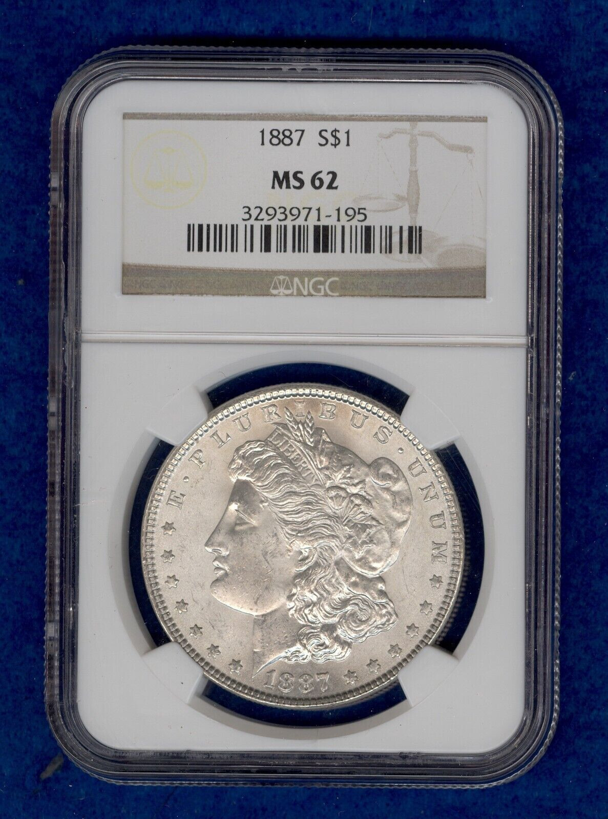 1887 Morgan Silver Dollar NGC MS62  FREE SHIPPING  #26