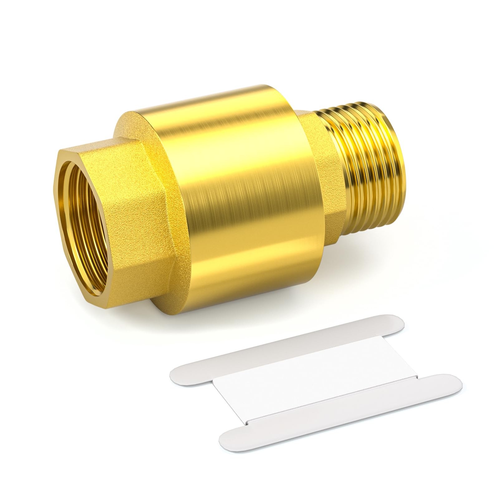 2PCS Brass Check Valve DN15 1/2 Female and Male Thread, Backflow Prevention, One