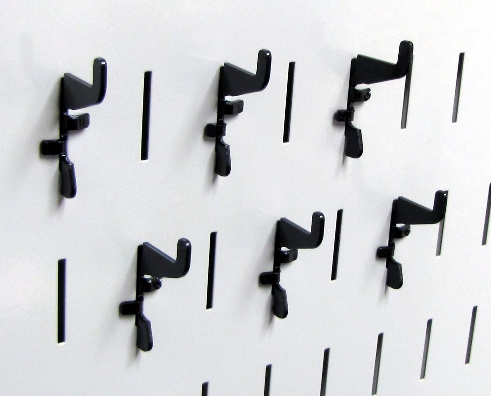 Standard Slotted Metal Pegboard Hook Pack for Tool Board Organization Black