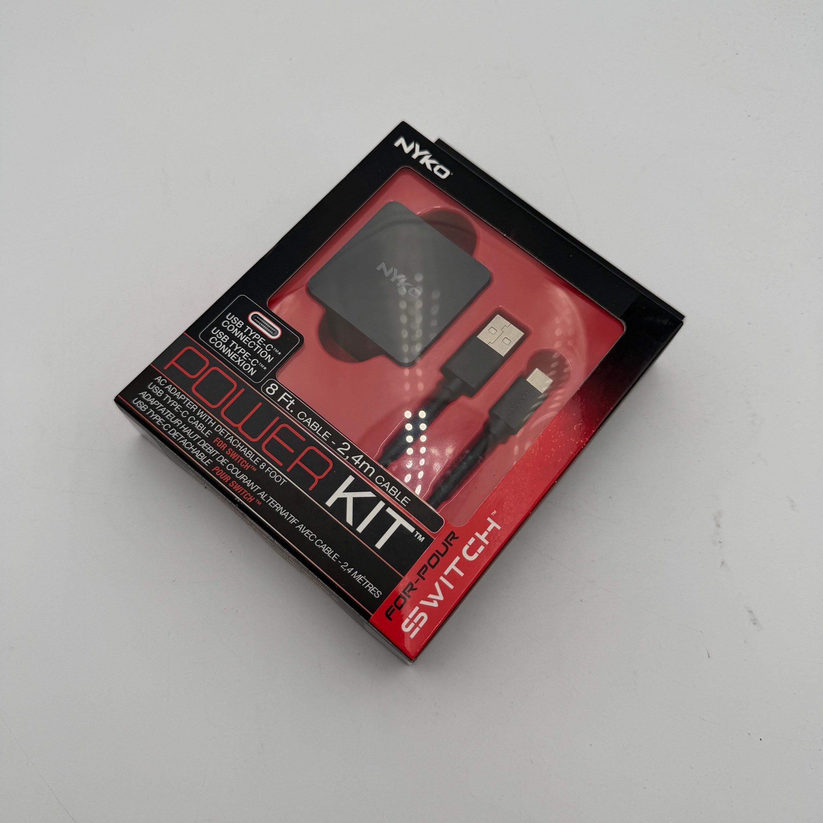 Nintendo Switch Power Kit 8 ft Cable Black New In Box