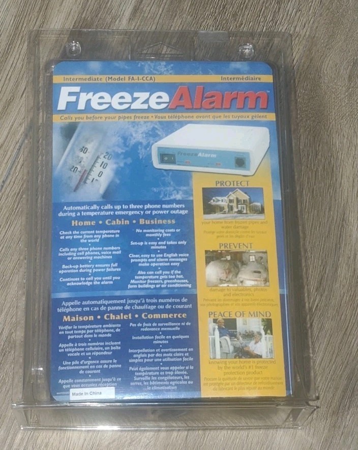 INTERMEDIATE FREEZE ALARM FA-I-CCA TEMPERATURE ALARM FOR HOME CABIN BUSINESS