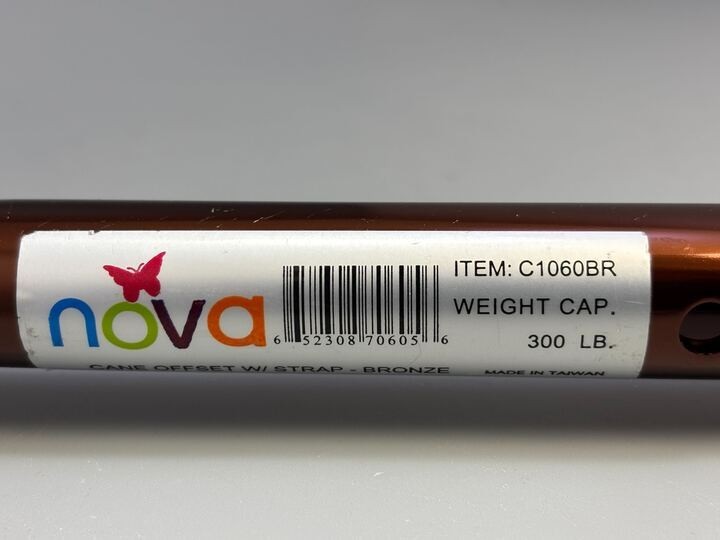 Nova C1060BR Cane Offset with Strap - Bronze 300lbs Max FREE SHIPPING!