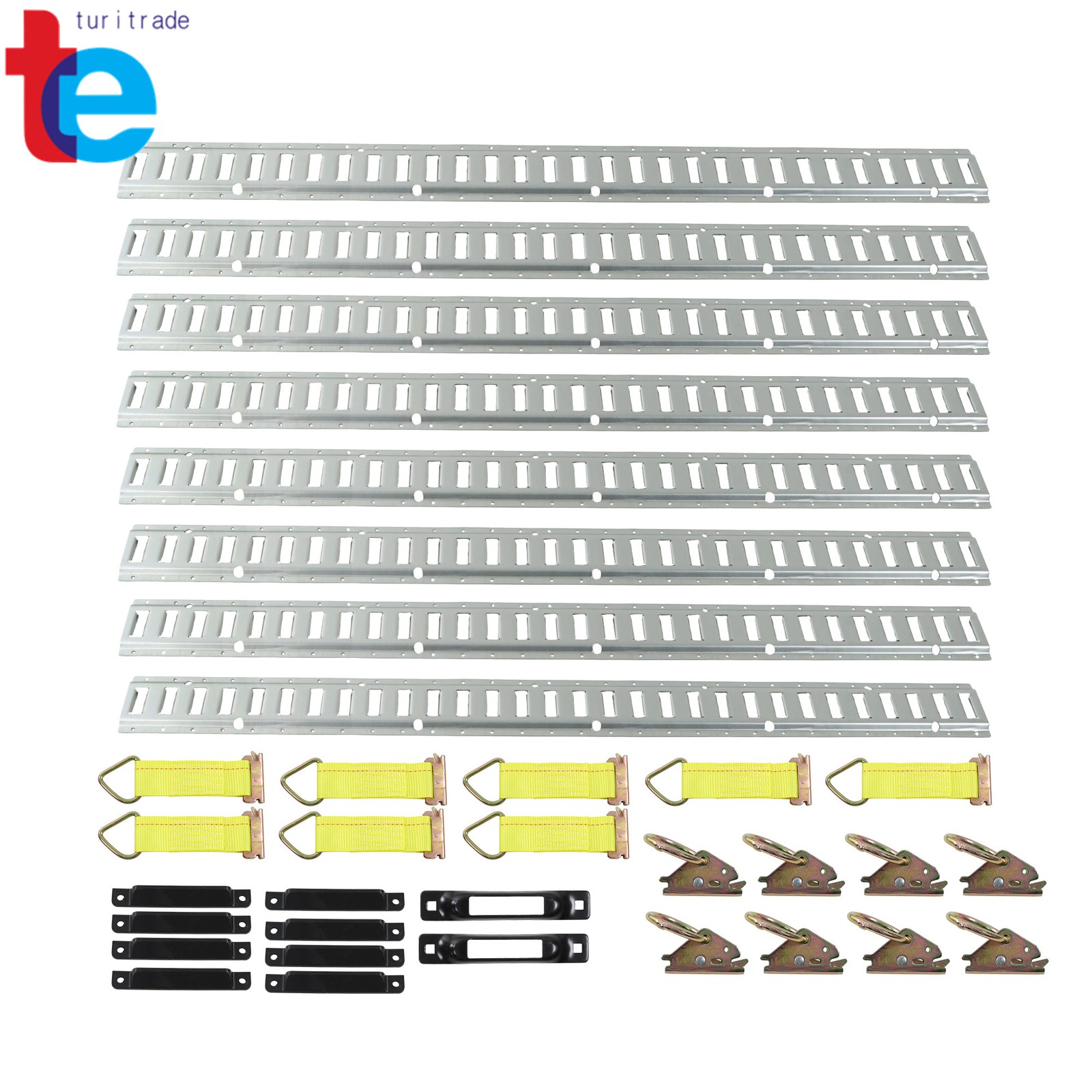 34PCs E Track Tie Down Rail Kit 5' E Track Rails Enclosed Cargo Trailer