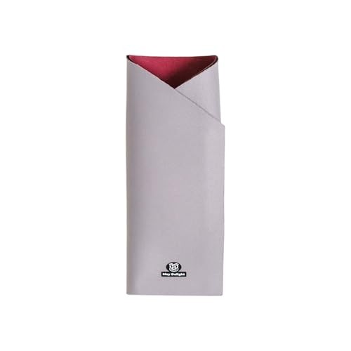 Burrito Style Microfiber Foldable Eyeglass Case - Slim 08 Burgundy Grey