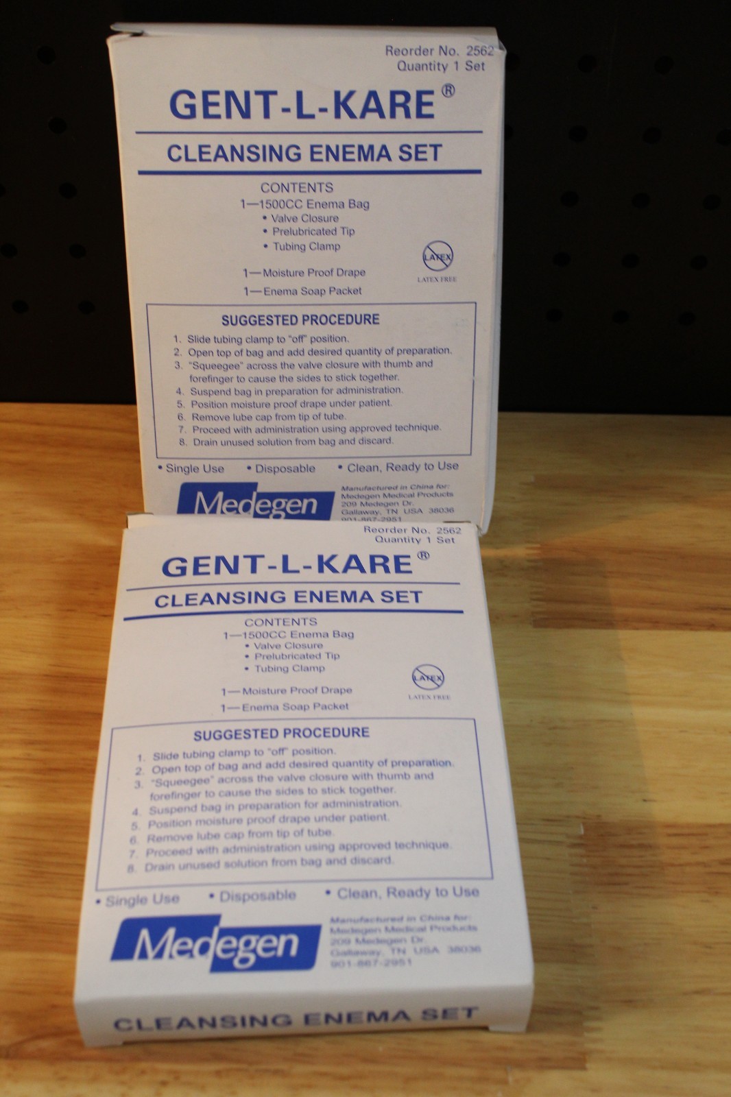 Medegen Gent-L-Kare Cleansing Enema Set- 2 Boxes ( 1 Per Box)-NEW-2562