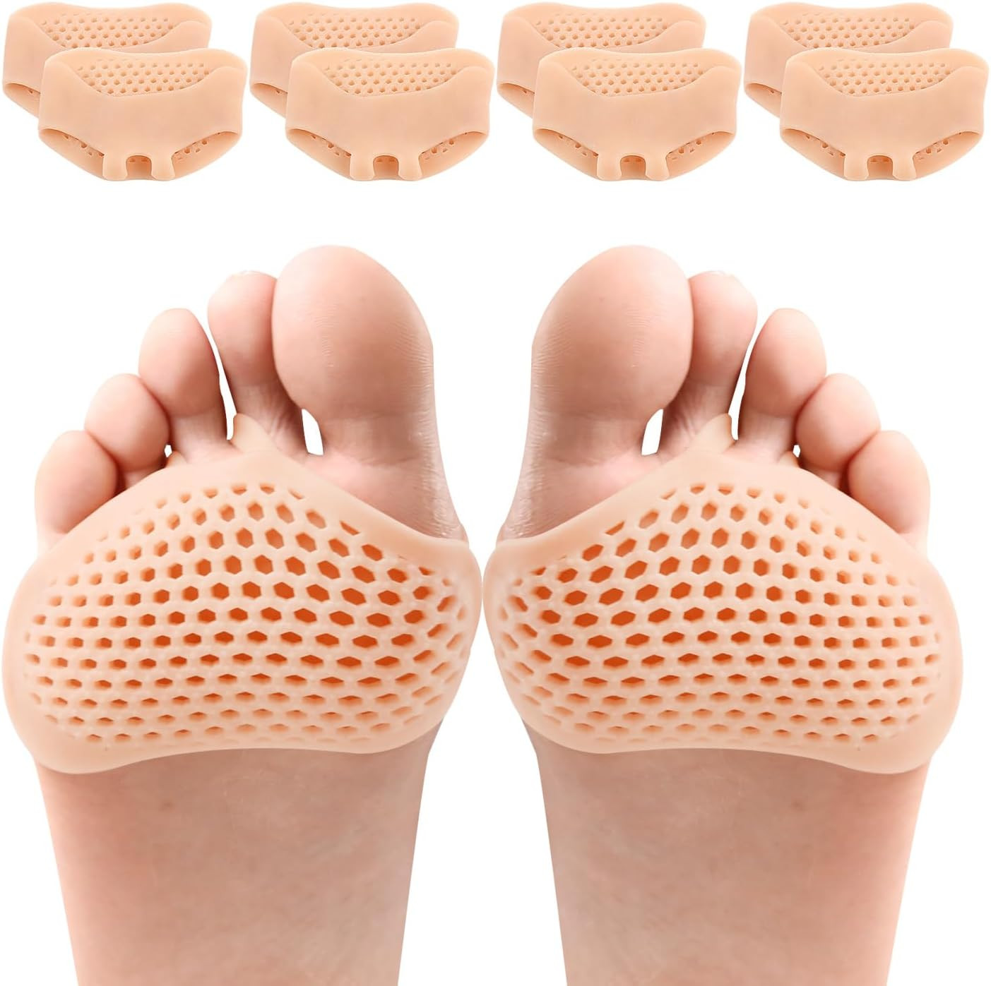 Almohadillas metatarsales 4 pares pies alivio dolor zapatos beige para hombres