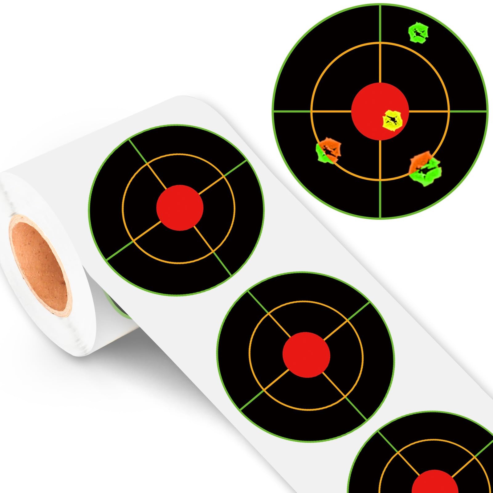 Highwild 3 Inch Splatter Adhesive Bullseye Shooting Target 3 - 250 Pack