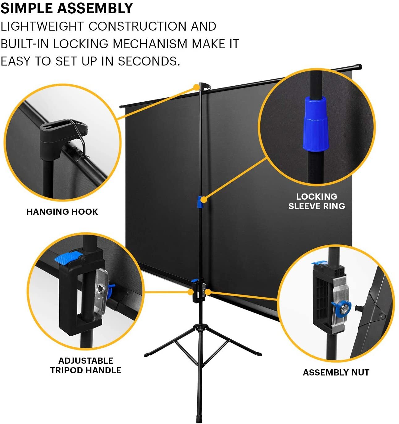 Kodak 100" Portable Projector Screen w/ Stand & Lightweight Carry Bag