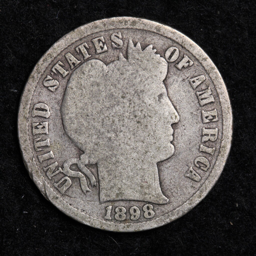 1898 Silver Barber Dime GOOD FREE SHIPPING