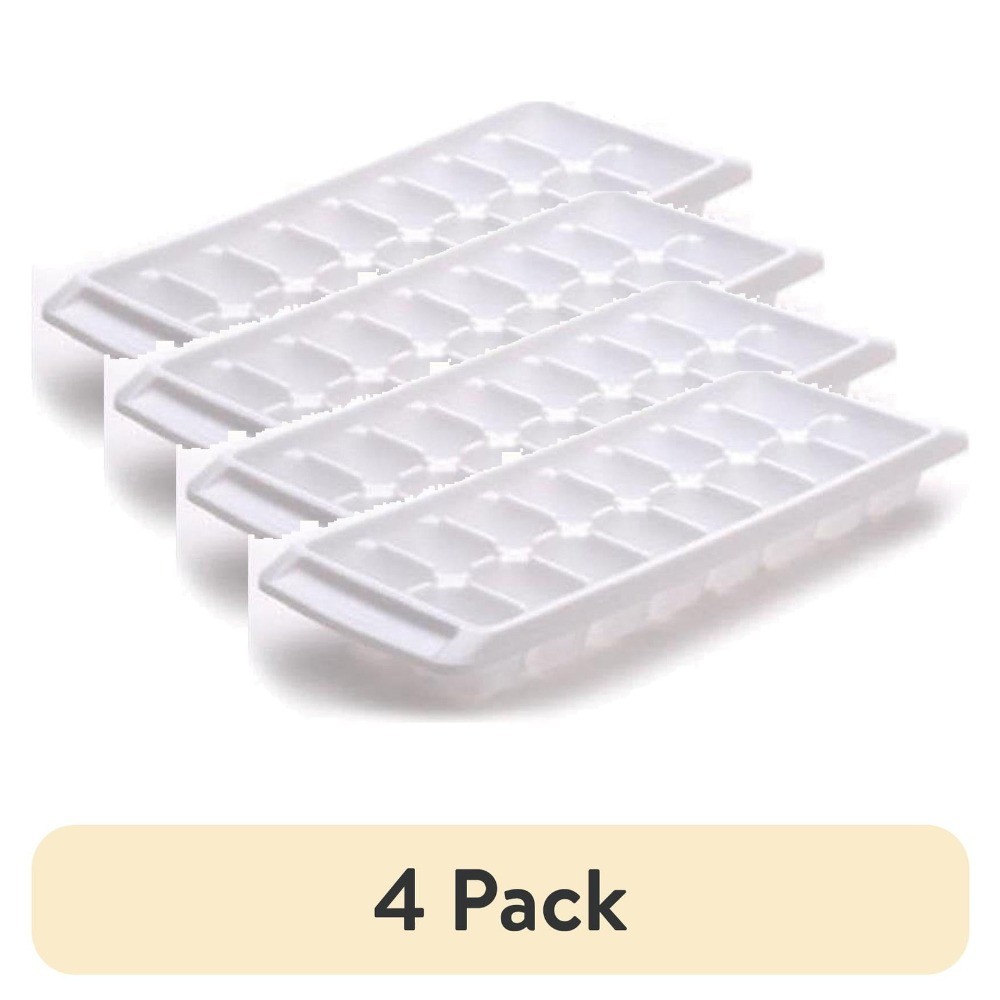 (4 pack) Rubbermaid® Quick Release Ice Cube Tray, , White, Rectangular