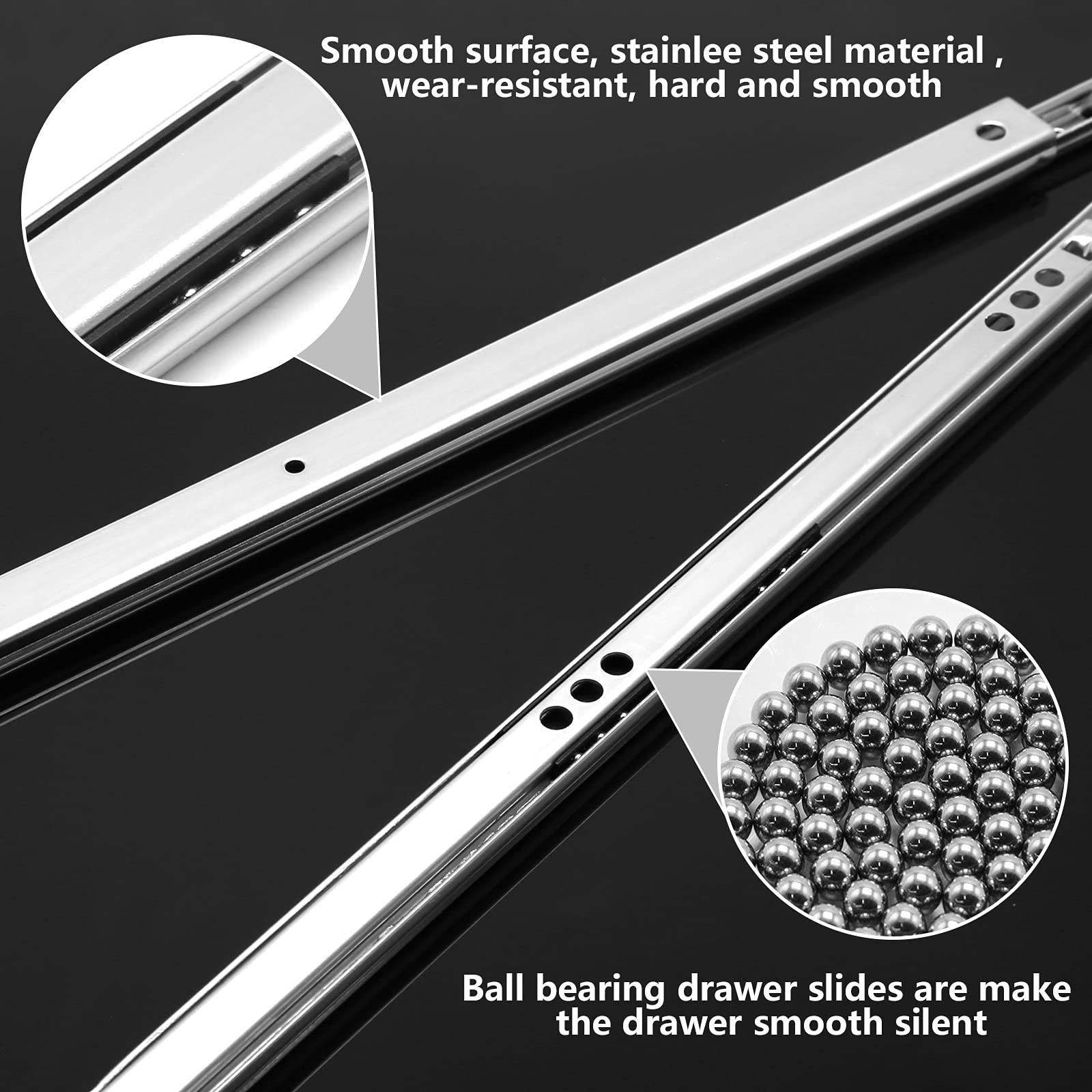 Suiwotin 12 Inch Drawer Slides, Metal Slide Small 12" - 2PCS, Style 1