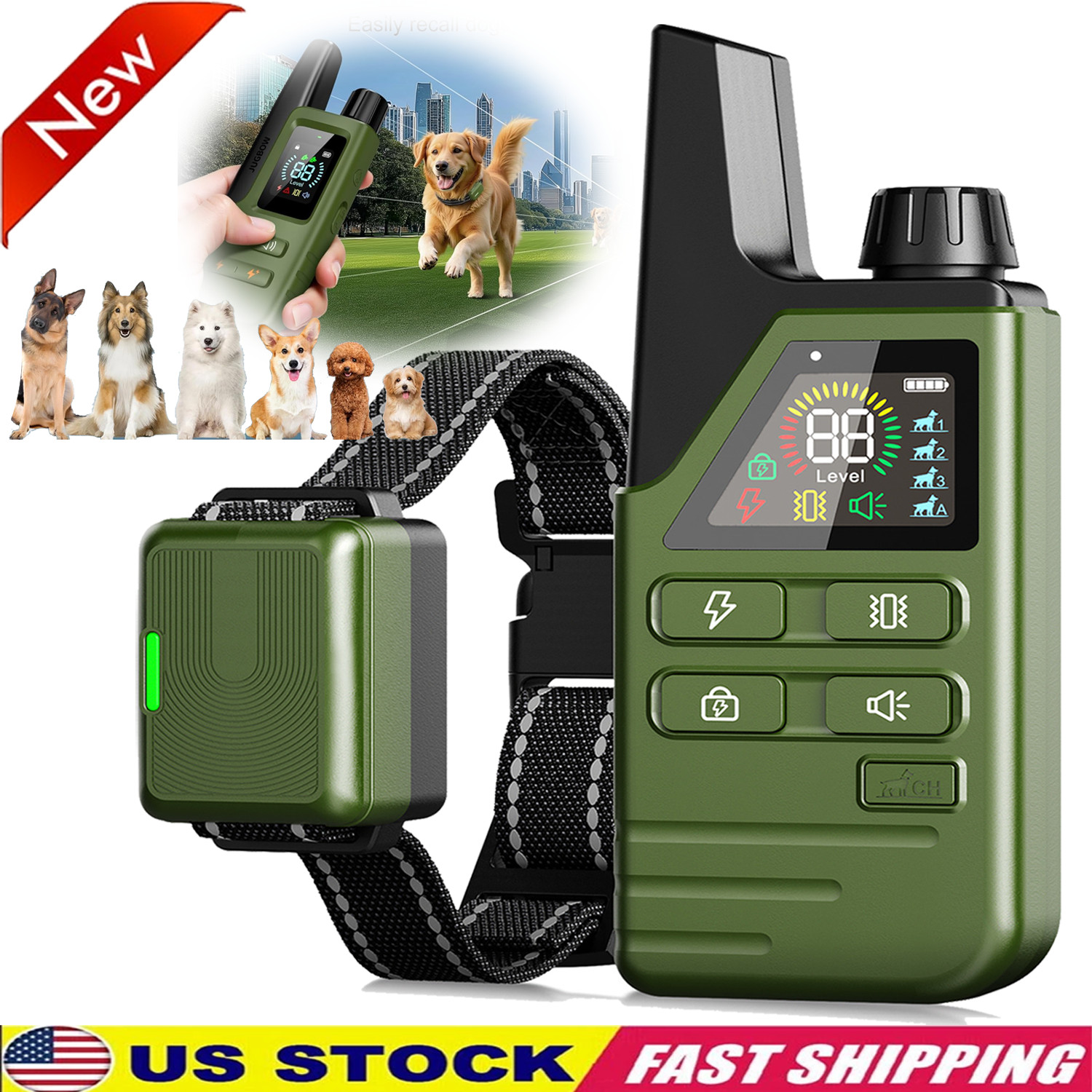 Dog Shock Collar - 4200FT Dog Training Collar with Remote Waterproof Trainer USA