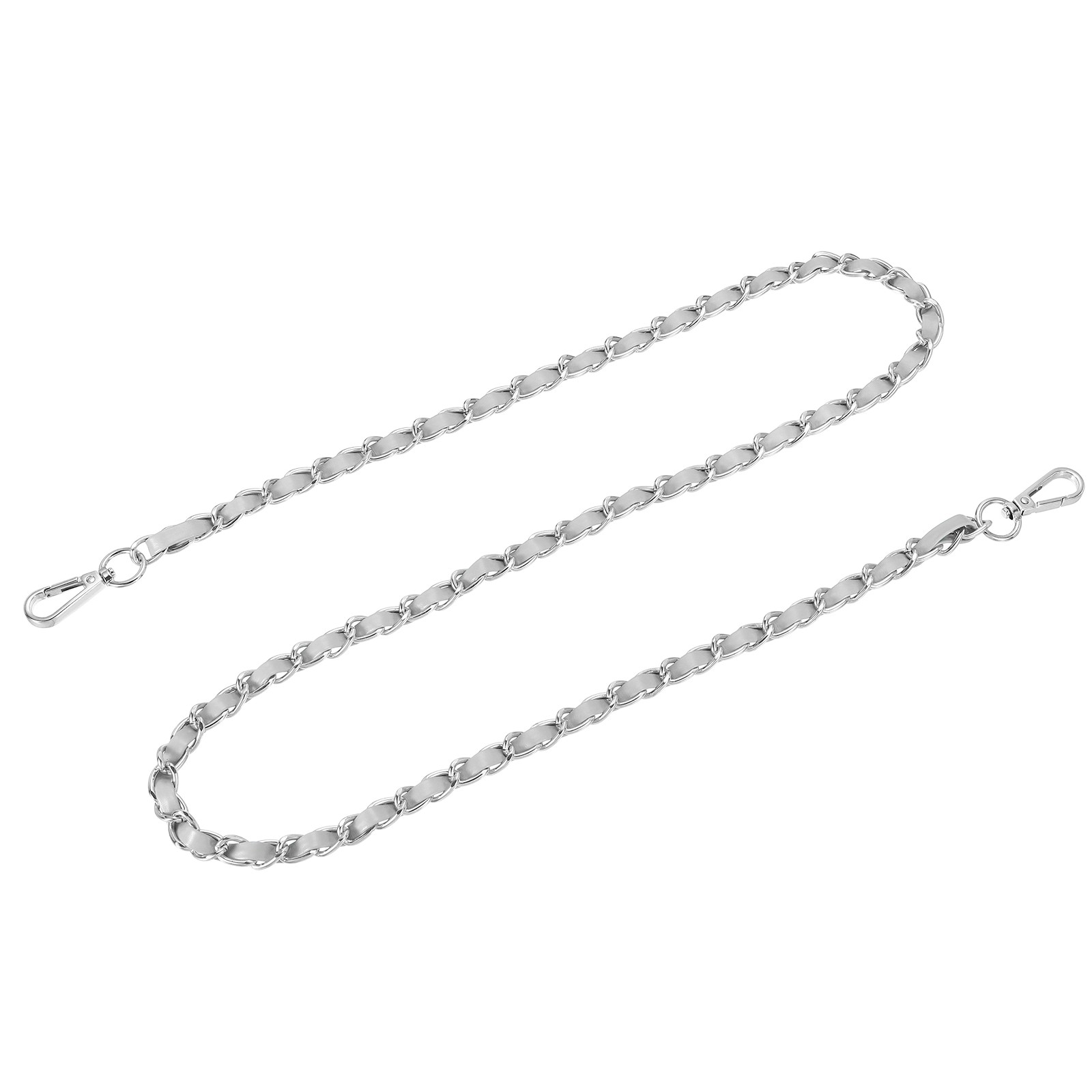 47" Purse Strap with Buckle for Shoulder and Cross Body(Gray+Silver)