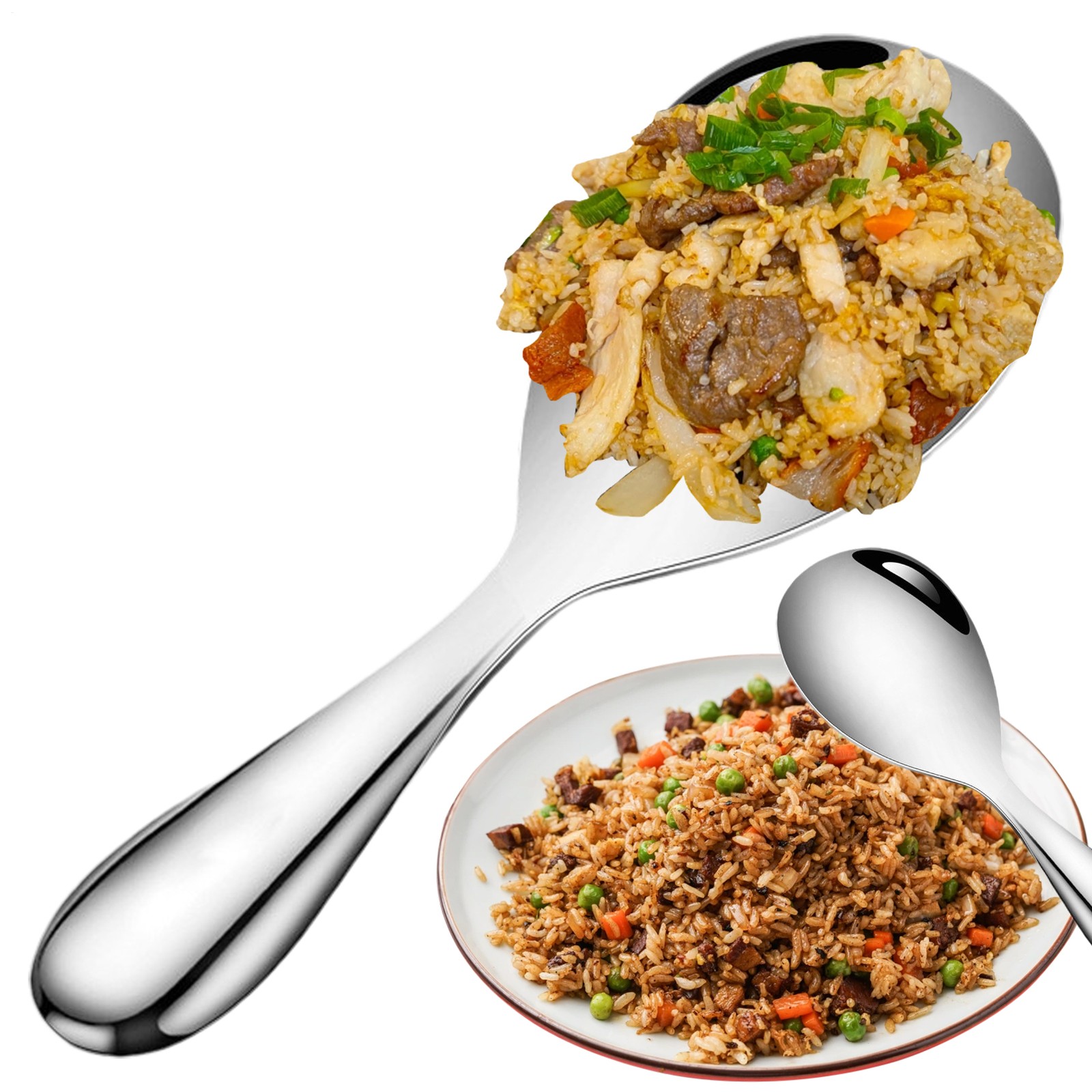 Rice Serving Spoon Stainless Steel Rice Paddle Scoop Spoon Soup Serving Spoon
