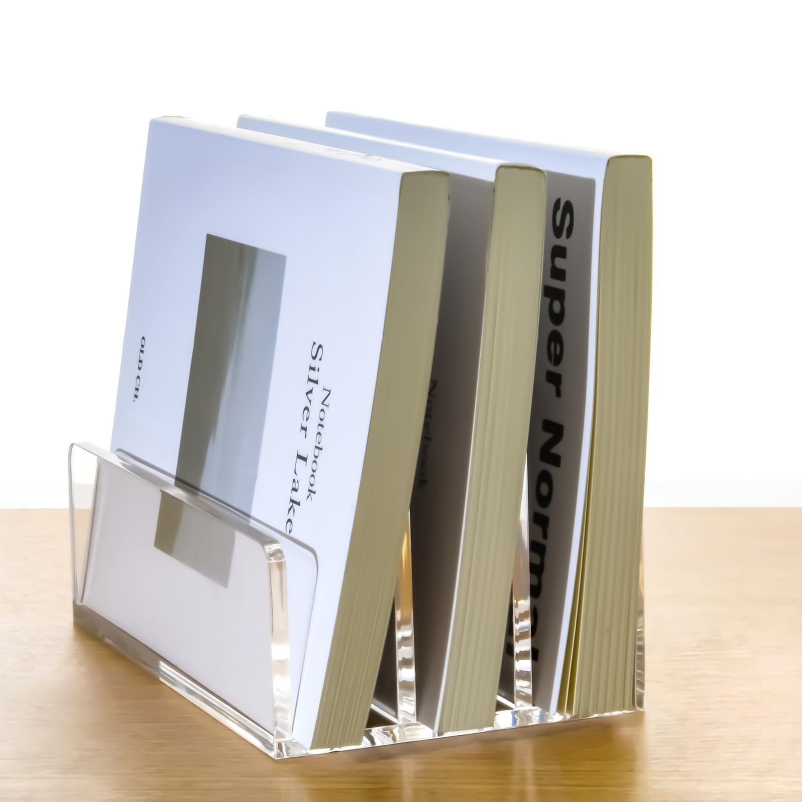 3 Compartments Clear Acrylic Mail Holder – Vertical Letter Sorter & Multifunc...