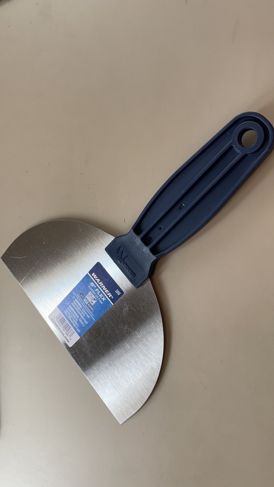 NEW Warner 186 Flexible Carbon Steel 6" Drywall Putty Tape Broad Flex Knife