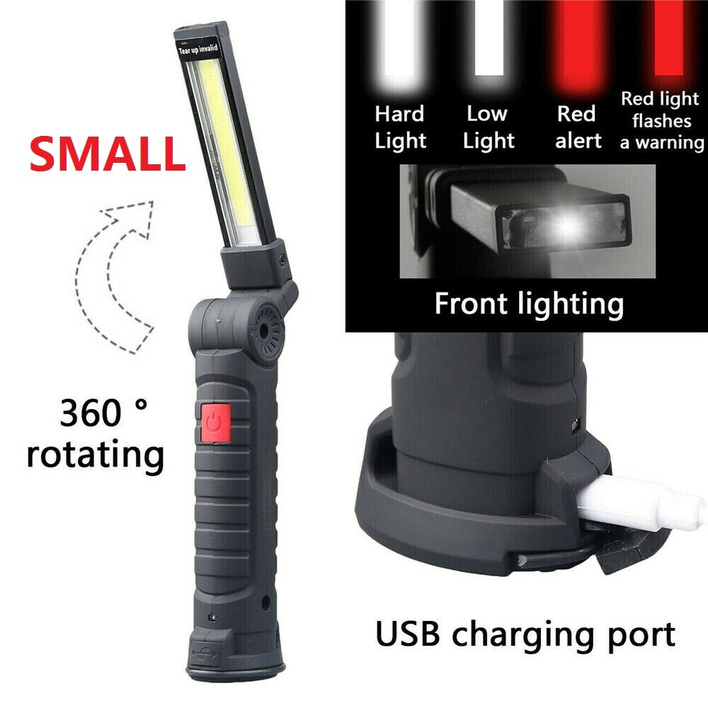 2Pcs Magnetic COB LED Work Lights 5 Modes Flashlight Inspection Rechargeable