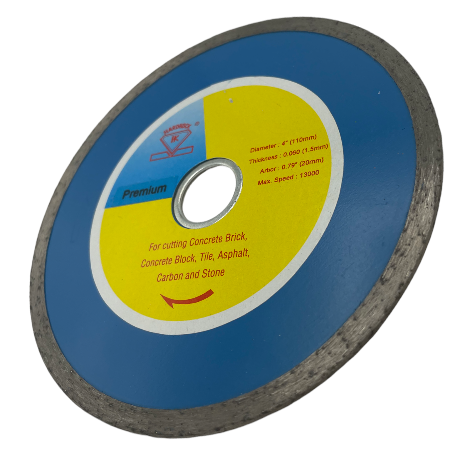 4 Inch Premium Continuous Diamond Saw Blade Cut Concrete Bricks Tile Block