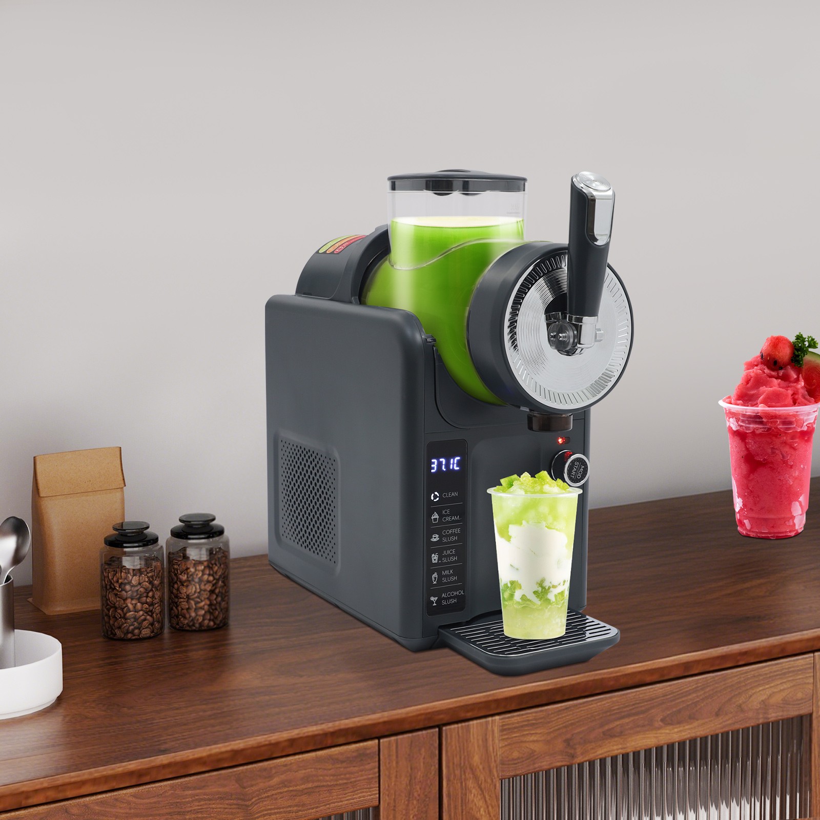 Frozen Drink Machine Set Shaved Ice Tool for Home with Self-Cleaning Function