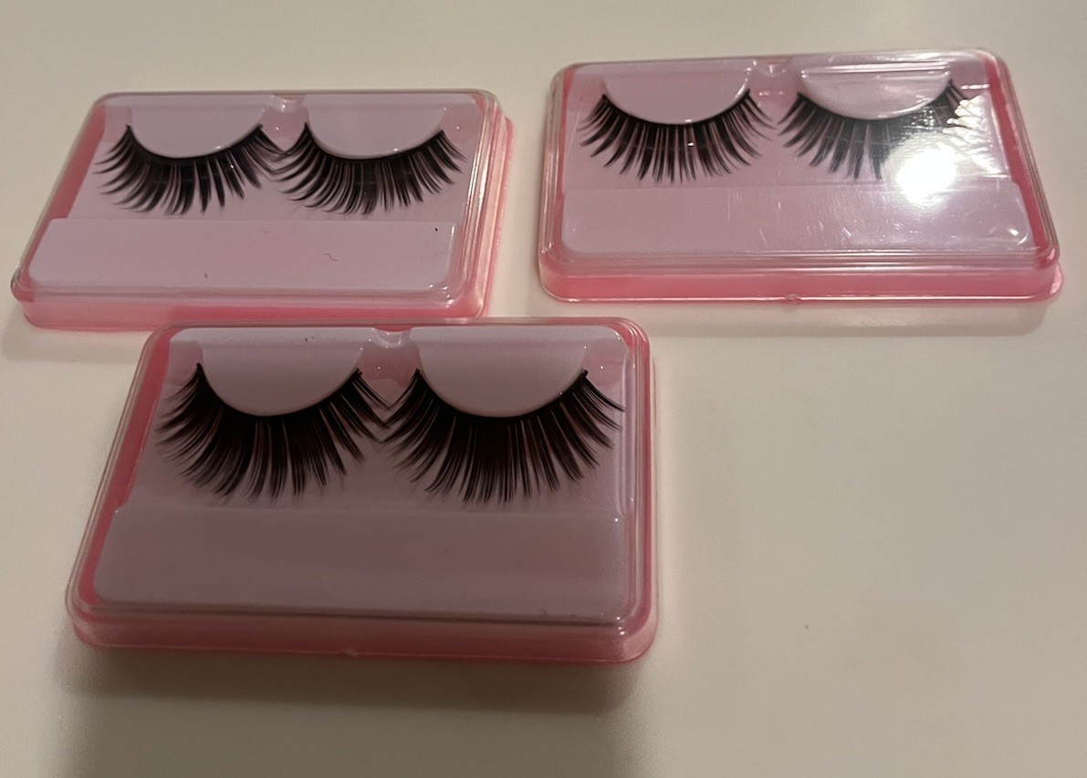 False Eyelashes  -3 Pair Lot, Easy To Apply - Vegan Friendly
