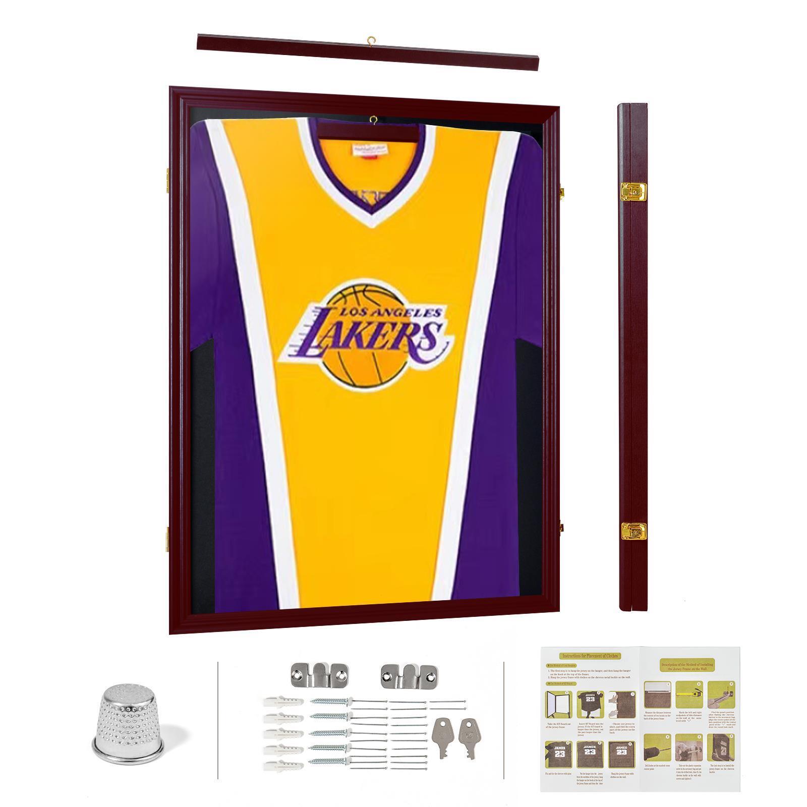 PRO UV Jersey Display Frame Shadow Box Lockable Wall Mount Option for Football