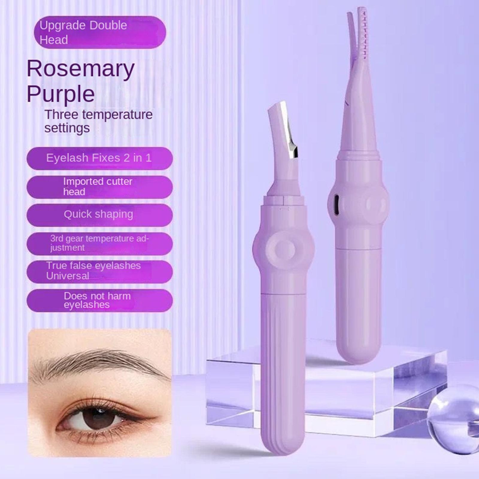 Electric Heated Eyelash Curler Quick Heating 3Temp Modes LED Display Lash Curler