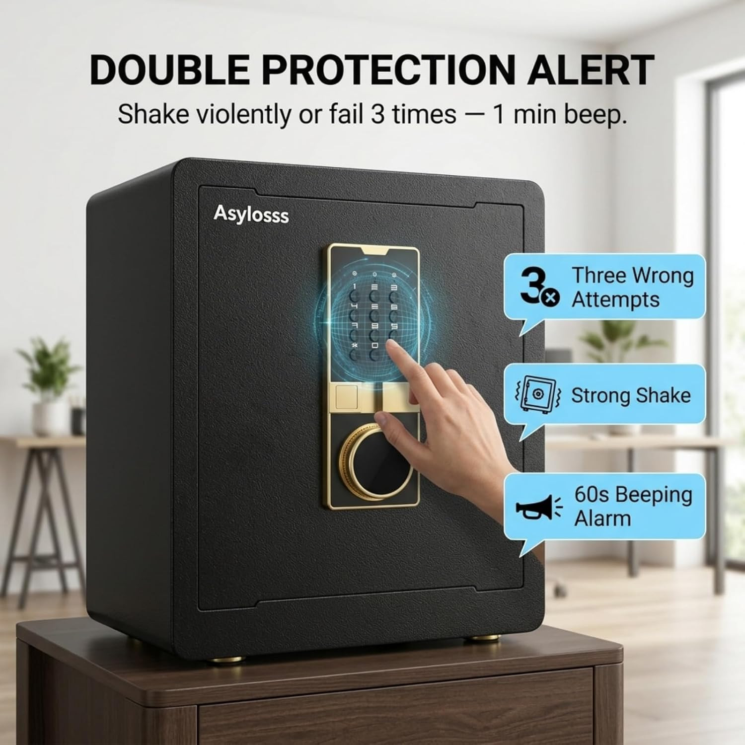 17.5" Fireproof Safe Box with Hidden Lock & Programmable Keypad
