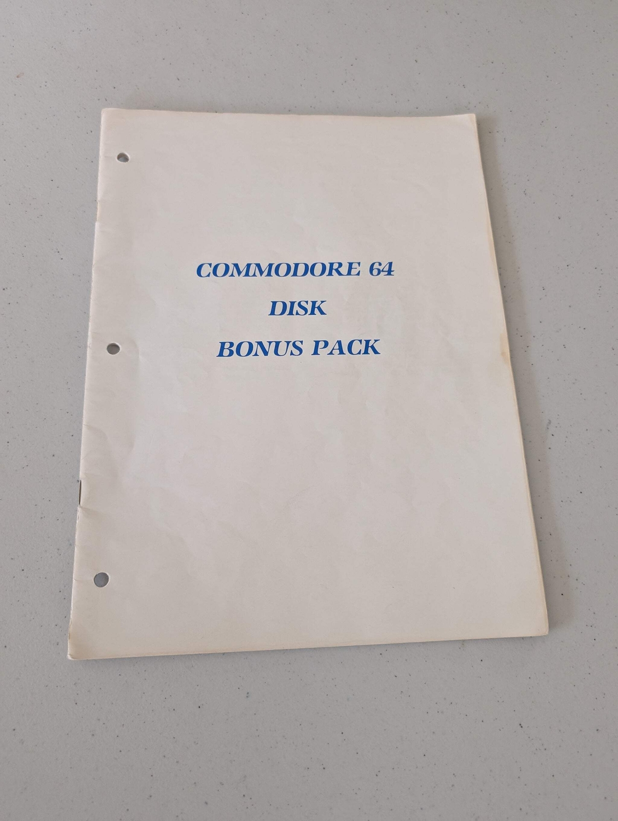 COMMODORE 64 DISK BONUS PACK manual only