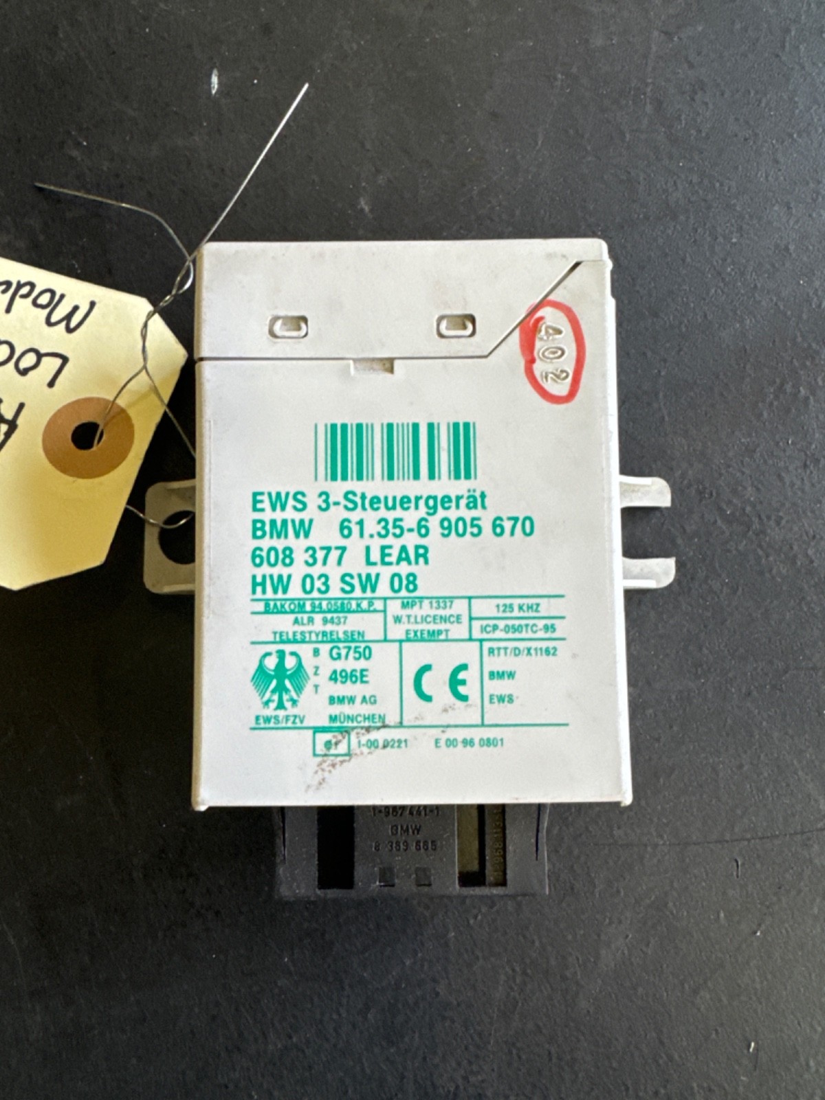 2000-2006 BMW E46 Anti-Theft Locking Immobilizer Module EWS
