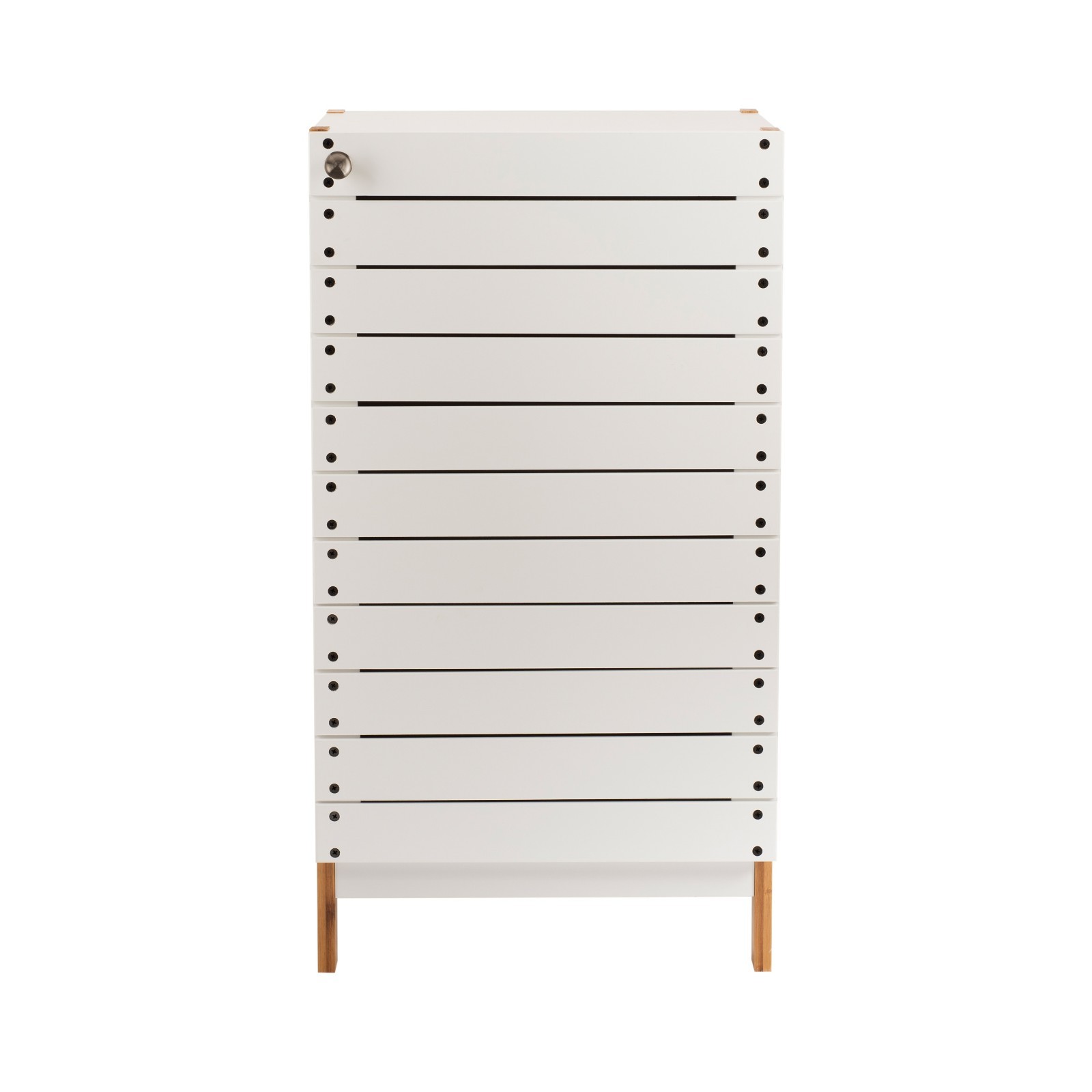 2 Shelf Bamboo Floor Cabinet in White