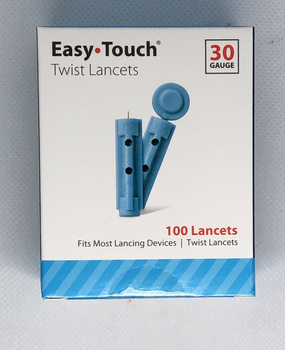 Easy Touch Twist Cap Lancets 100 Count 30 Gauge Sealed Exp 05/27/26