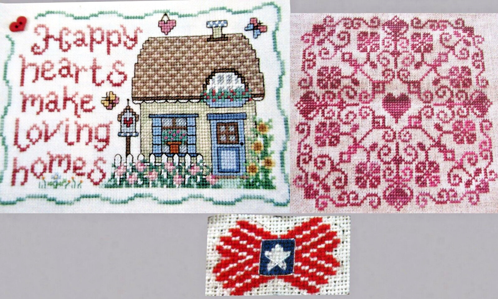Happy Hearts Make Loving Homes Orchid Intrigue July 4th CROSS STITCH PATTERNS