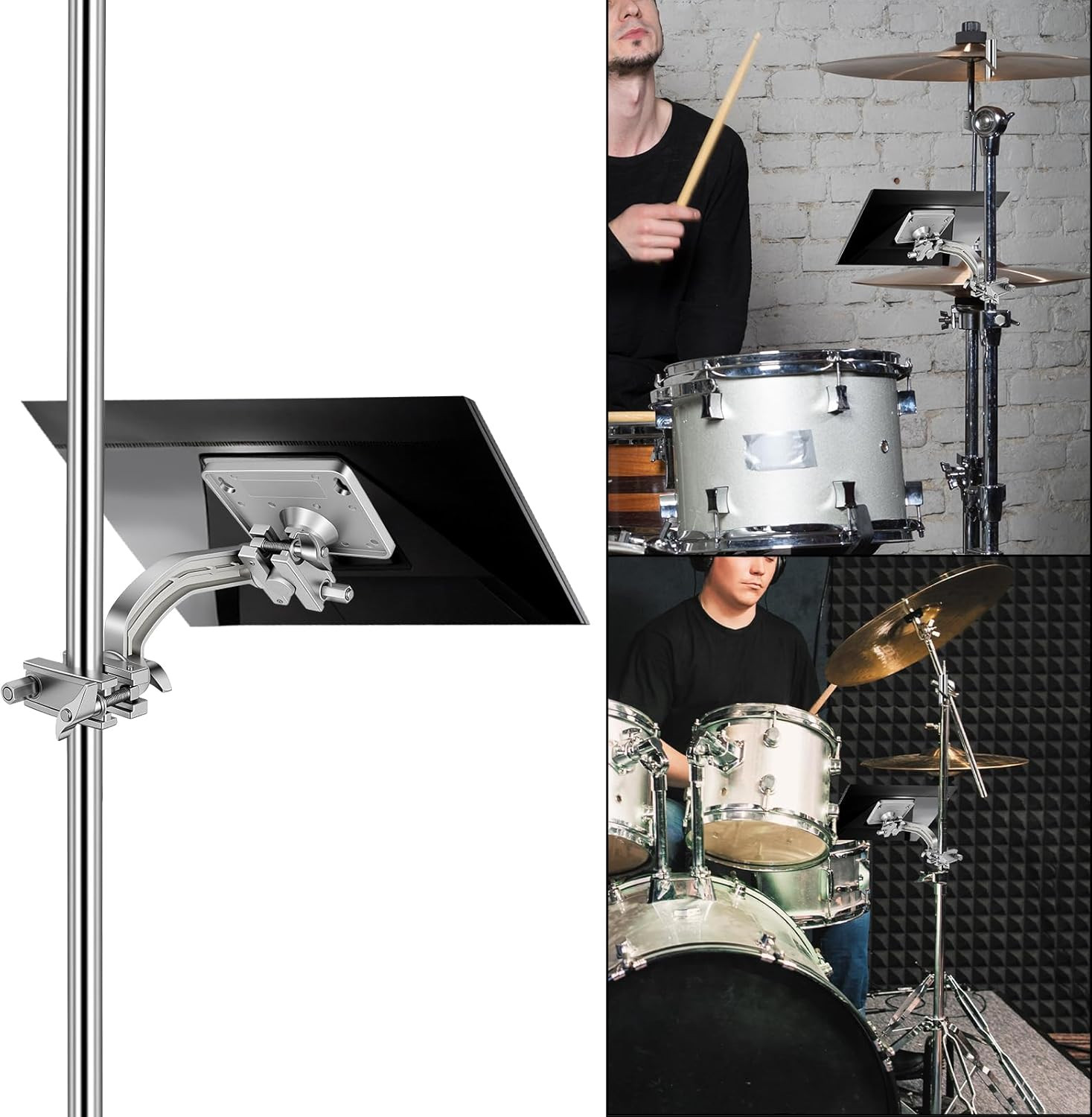 Electronic Module Mounting Plate with Clamp Electronic Drum Module Mount Holder