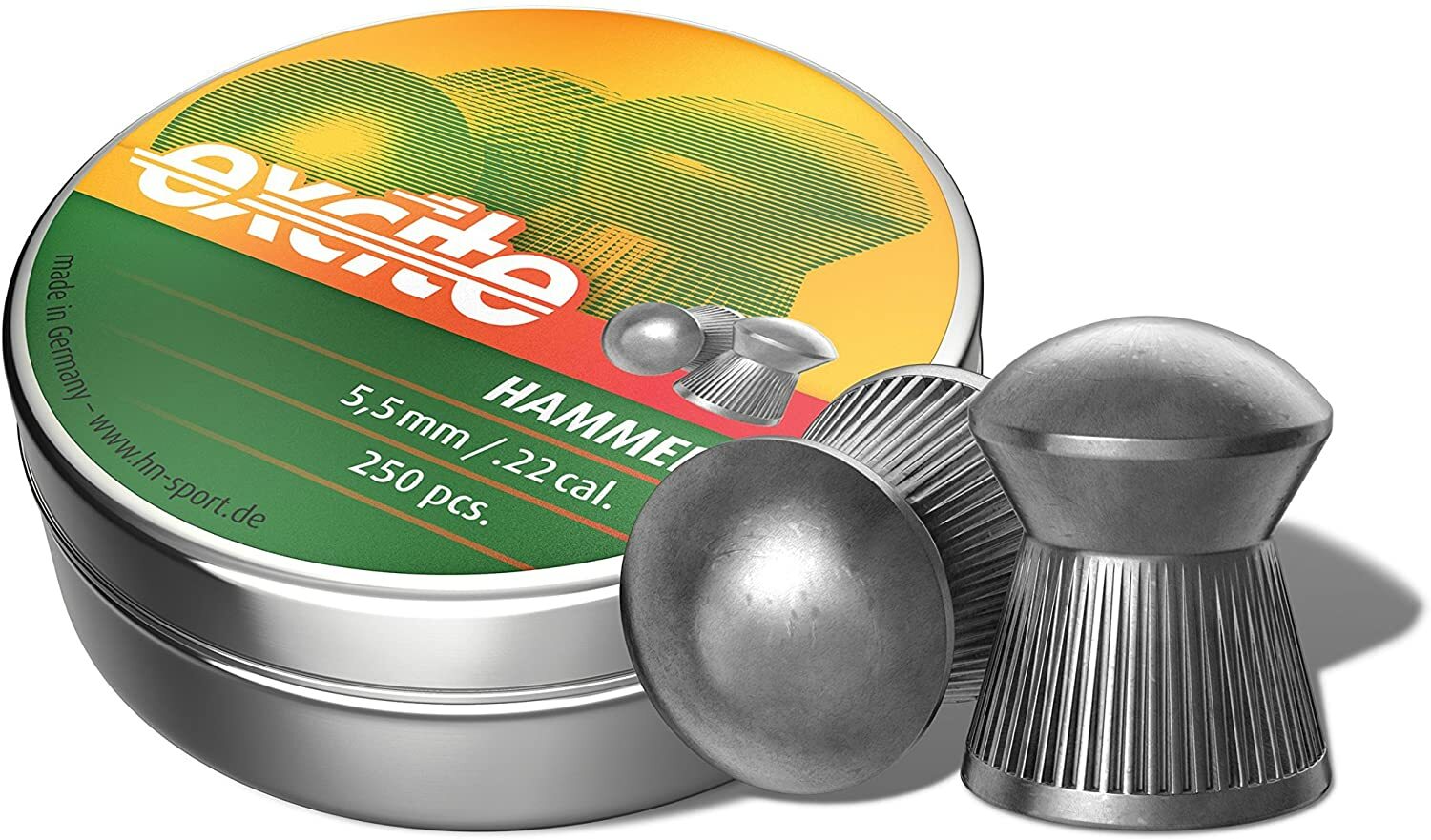 H&N Excite HAMMER 250 Count DOMED 5.5mm .22 Caliber Pellets MADE IN GERMANY