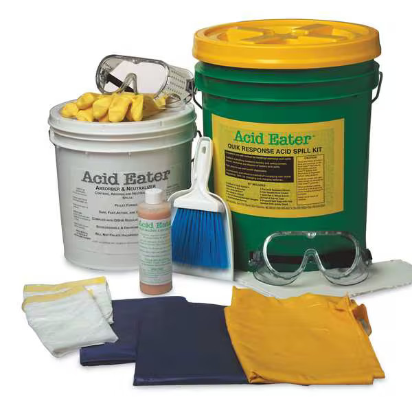 Acid Eater Battery Acid Spill Kit, 2 Gallon Volume Absorbed per Kit, Granular