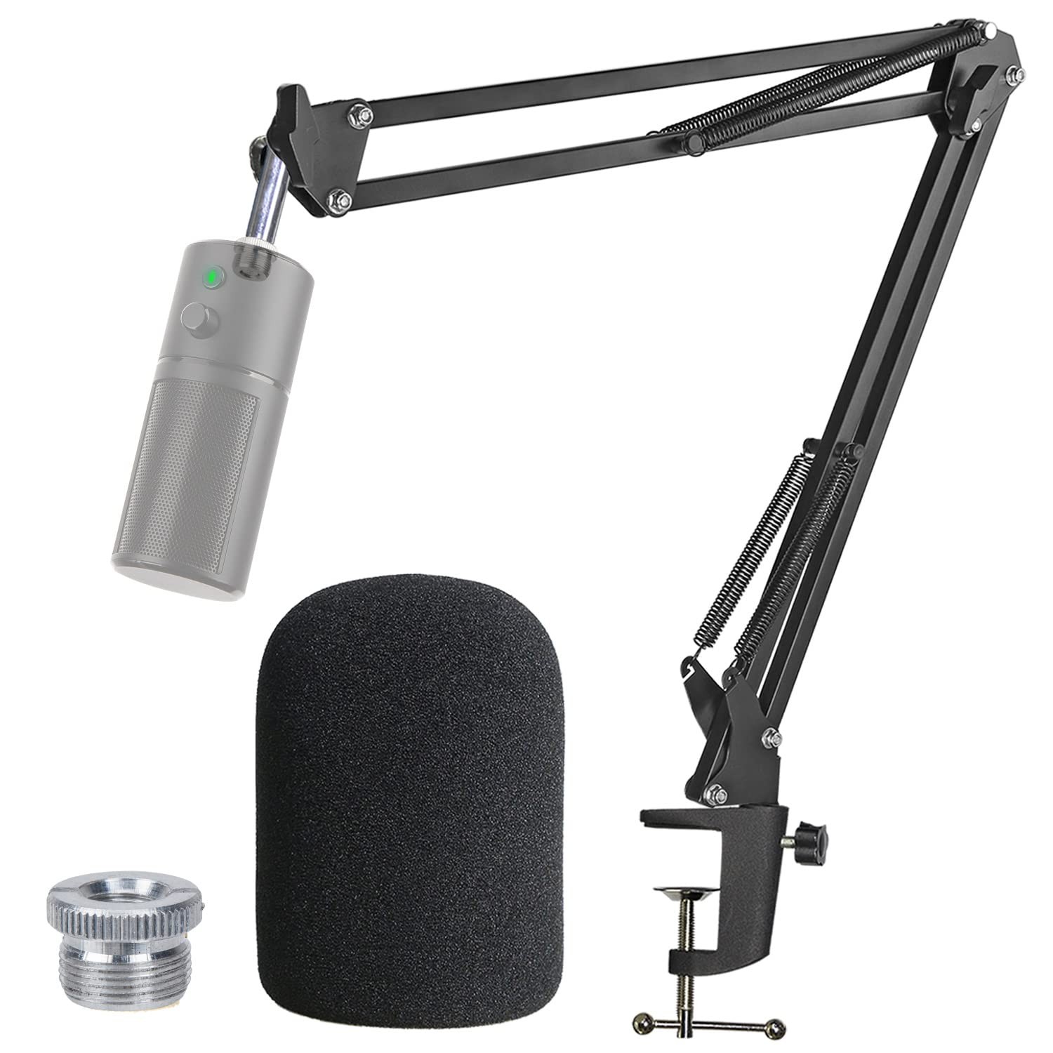 Razer Seiren X Boom Arm with Pop Filter - Mic Stand with Foam Cover Windscree...