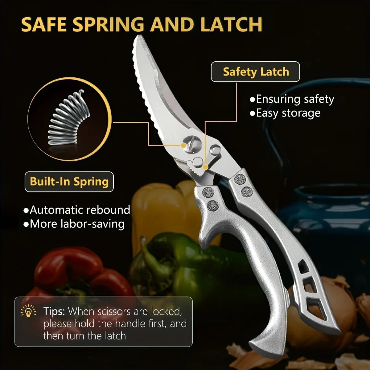 Heavy Duty Multifunctional Kitchen Scissors Stainless Steel Poultry Bone Shears