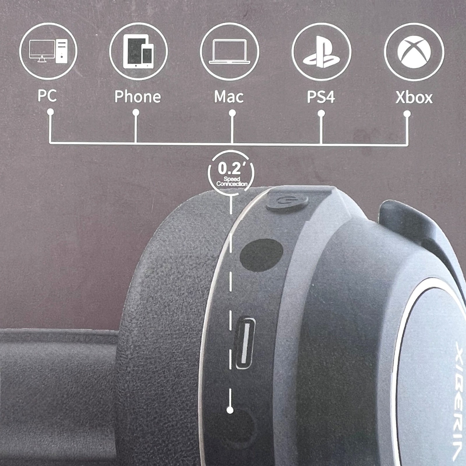 Xiberia G01 Wireless Gaming Headset With Detachable ENC Microphone MISSING USB