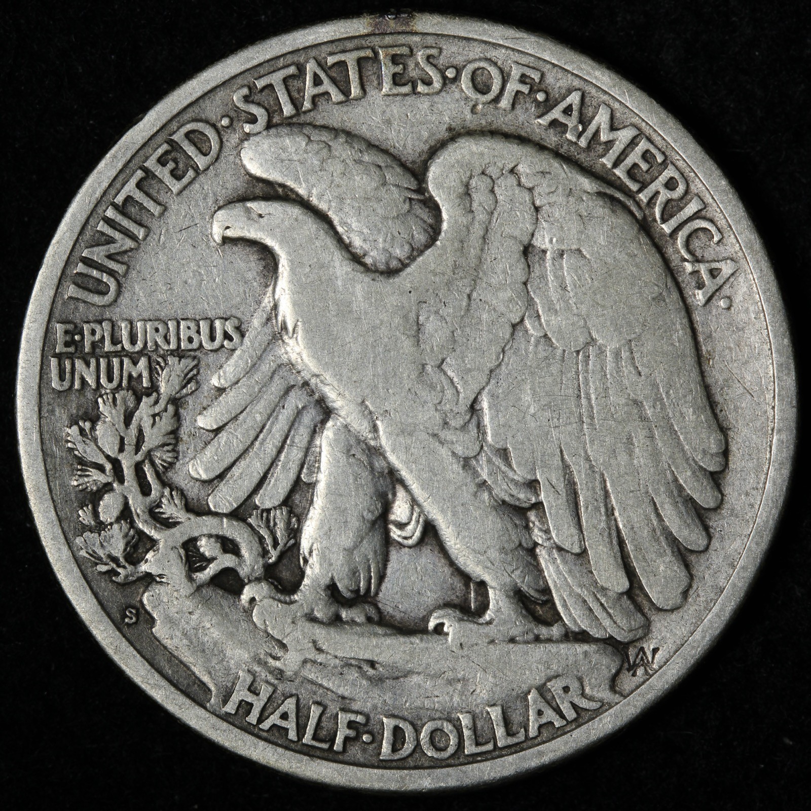 1918-S Walking Liberty Silver Half Dollar FINE+ E305 WIT