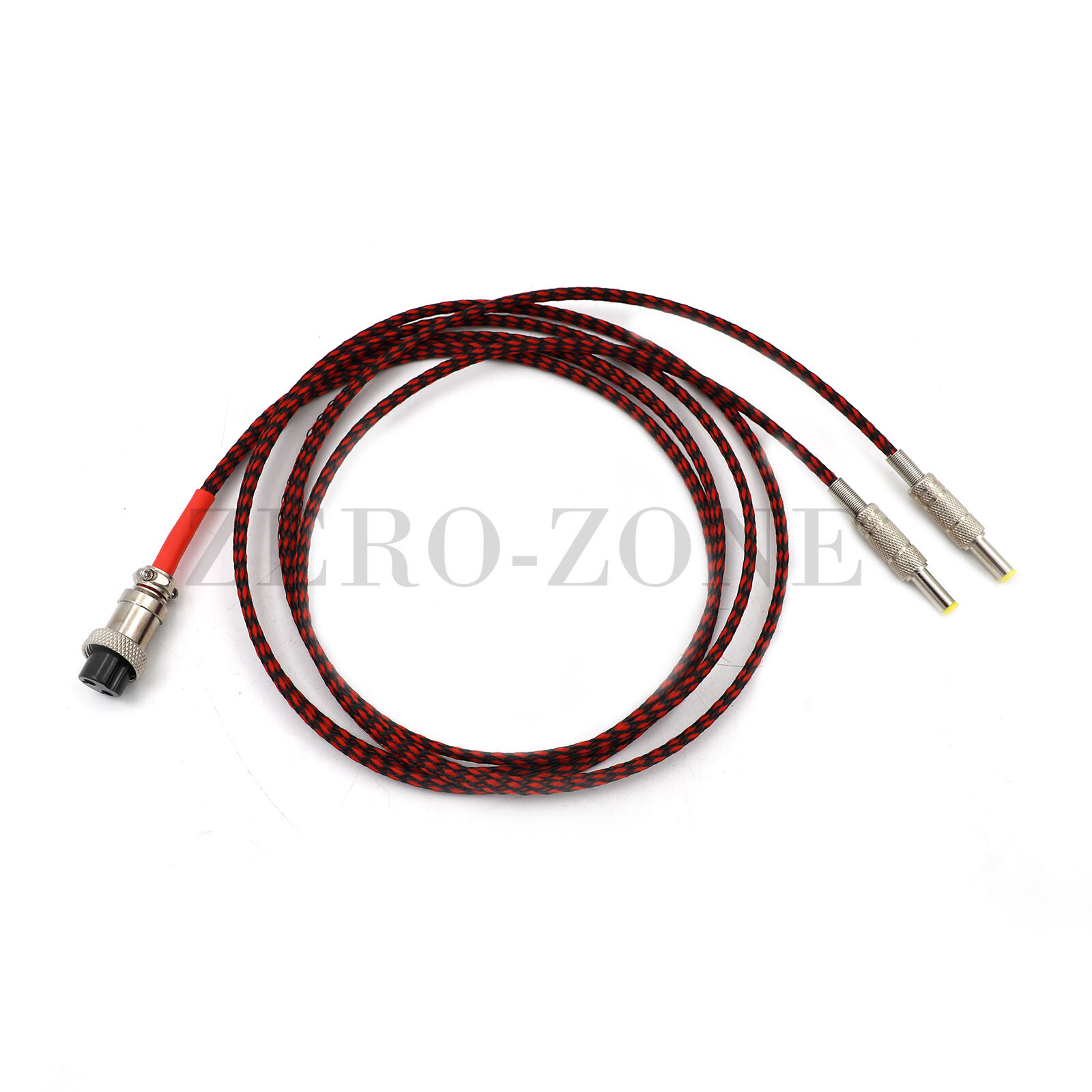 1.2M Silver Plated Wire GX16 2P To 2X 5.5*2.1mm/2.5mm DC Power Cable