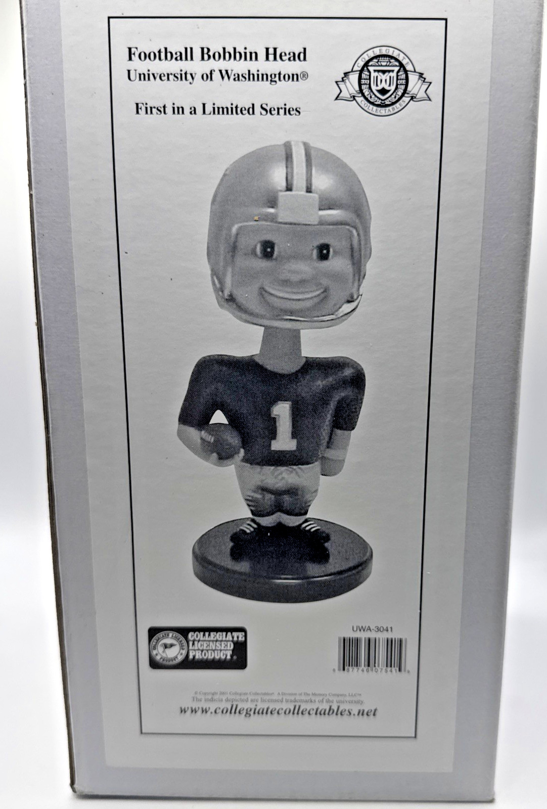 Vintage 2001 Memory Collection Washington Husky Bobble Head 7.5" - NEW IN BOX