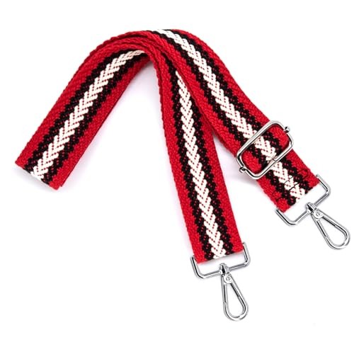 Silver bucklePurse Straps Replacement Crossbody Bag Large Textile Red Silver