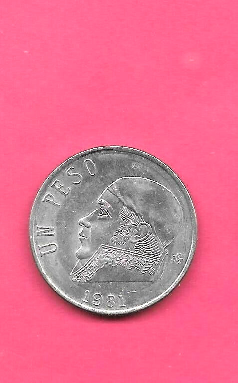 MEXICO MEXICAN KM460 1981 XF-SUPER FINE-NICE OPEN OLD used VINTAGE PESO COIN