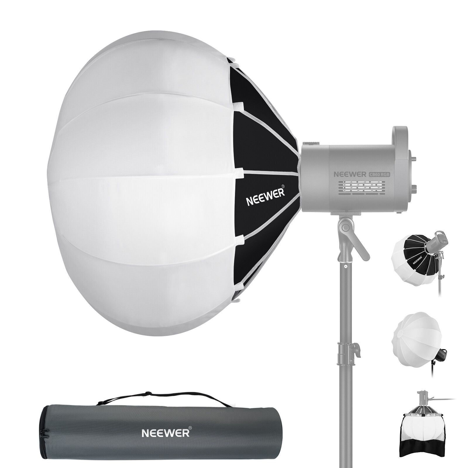 NEEWER 65cm Lantern Softbox One Step Quick Release， Light Diffuser with Skirt
