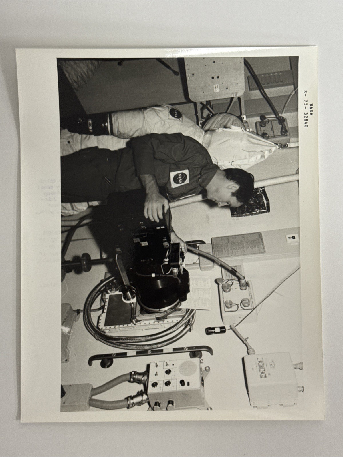 NASA Skylab 4 Gibson Turns on Switch of Box Black Numbered Press Photo