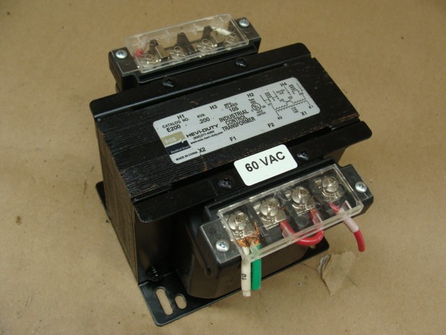 EGS HEVI-DUTY INDUSTRIAL CONTROL TRANSFORMER E200 .200KVA CLASS 105