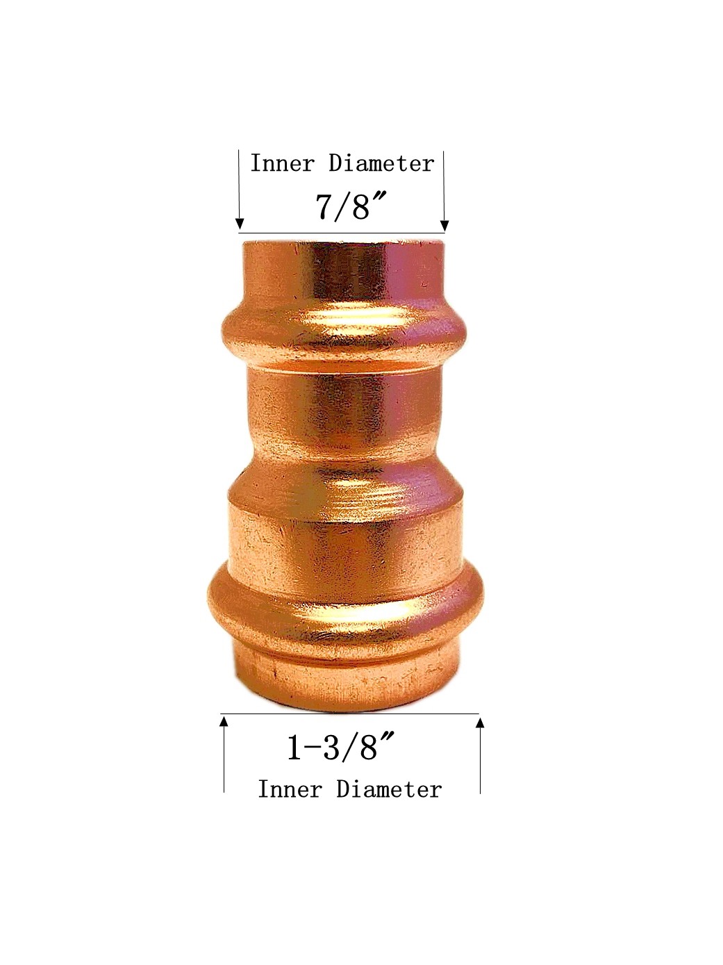 Libra Supply 1-1/4'' x 3/4'' inch Copper Press Coupling Bell Reducer P x P